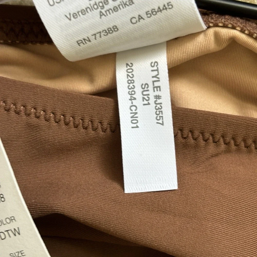 NWT J.‎ Crew Heritage 1989 high-leg bikini bottom Brown Size Large Mocha Beach